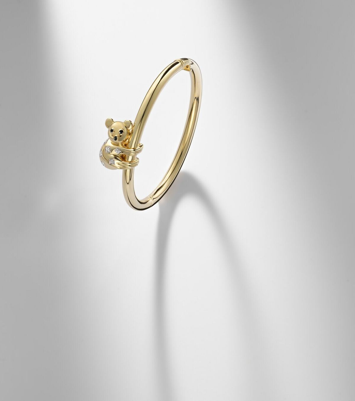 Yvonne Léon Koala 9kt gold (375/1000) bracelet with diamonds and enamel