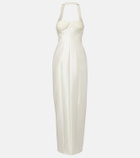 Danielle Frankel Bridal Lette wool and silk bustier gown