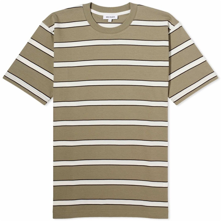 Photo: Norse Projects Men's Johannes Organic Stripe T-Shirt in Clay
