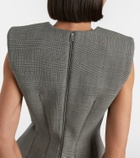 Mugler Prince of Wales check wool-blend minidress