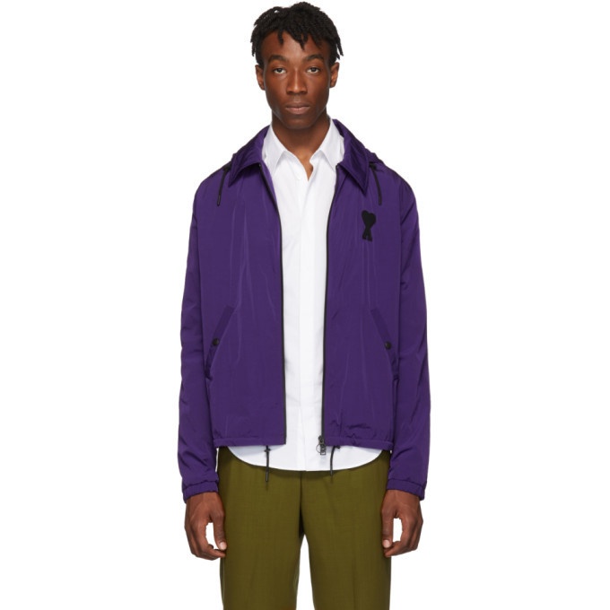 Photo: AMI Alexandre Mattiussi Purple Hooded Zip-Up Jacket