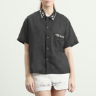 TOGA ARCHIVES Women's TOGA Plain Weave Metal Short Sleeve Shirt in Black