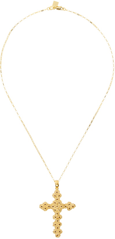 Photo: Veneda Carter Gold VC021 Ruby Cross Pendant Necklace