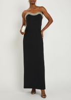 Simkhai Riona Embellished Strapless Crepe Gown Black