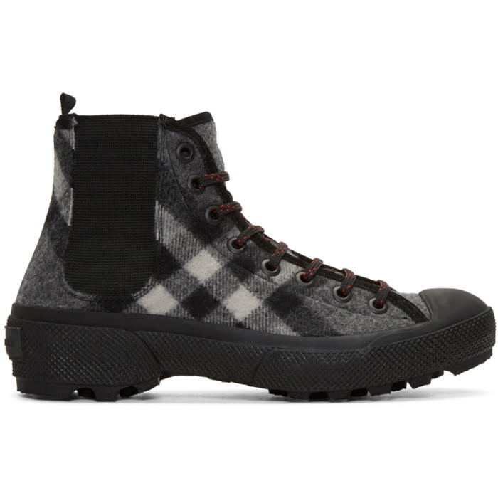 Photo: Burberry Grey Check Oven Boots