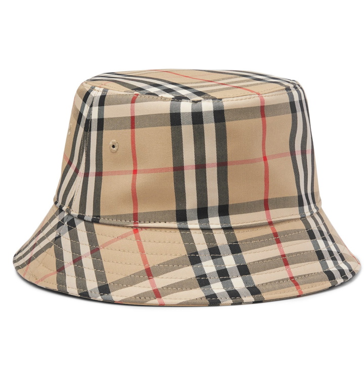 Photo: Burberry - Checked Cotton-Blend Twill Bucket Hat - Neutrals