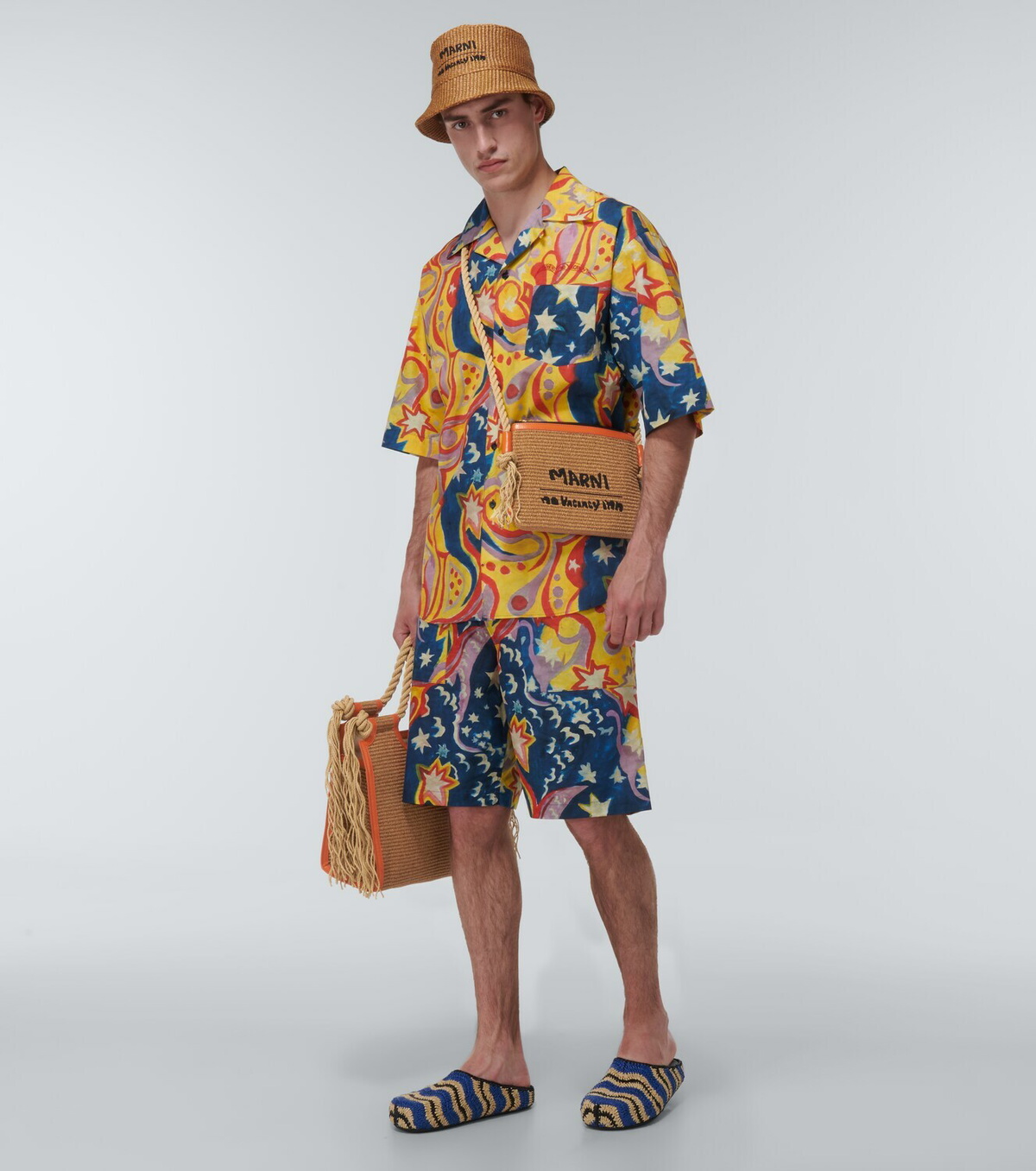 Marni x No Vacancy Inn raffia pouch Marni