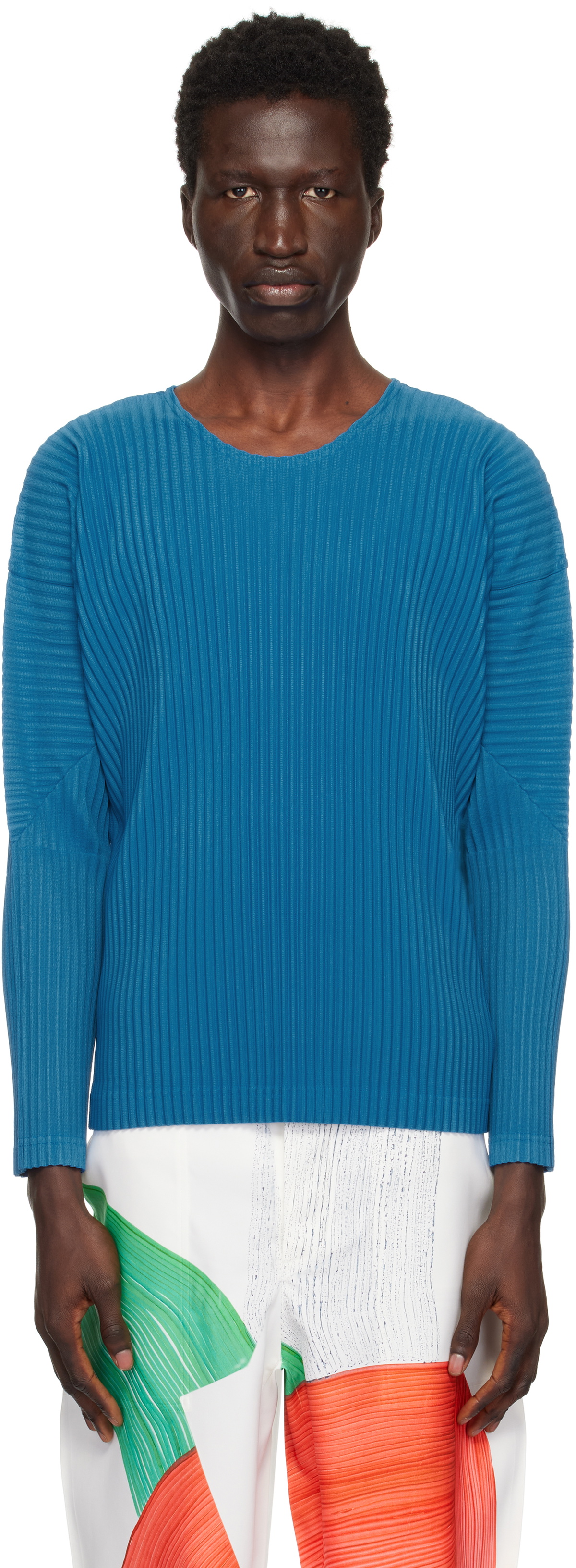 Tシャツ・カットソー HOMME PLISSE' ISSEY MIYAKE Pleated t-shirt Blue HOMME PLISSÉ ISSEY MIYAKE Blue Ronan Bouroullec Edition