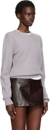 TONYWACK Gray Superfine Wool Commando V-Neck Sweater