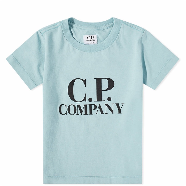 Photo: C.P. Company Undersixteen Women's Logo Tee in Mineral Blue