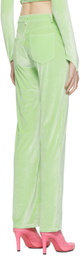 Maisie Wilen Green Velour Mockumentary Trousers