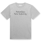 Saturdays NYC - Miller Logo-Print Mélange Cotton-Jersey T-Shirt - Gray