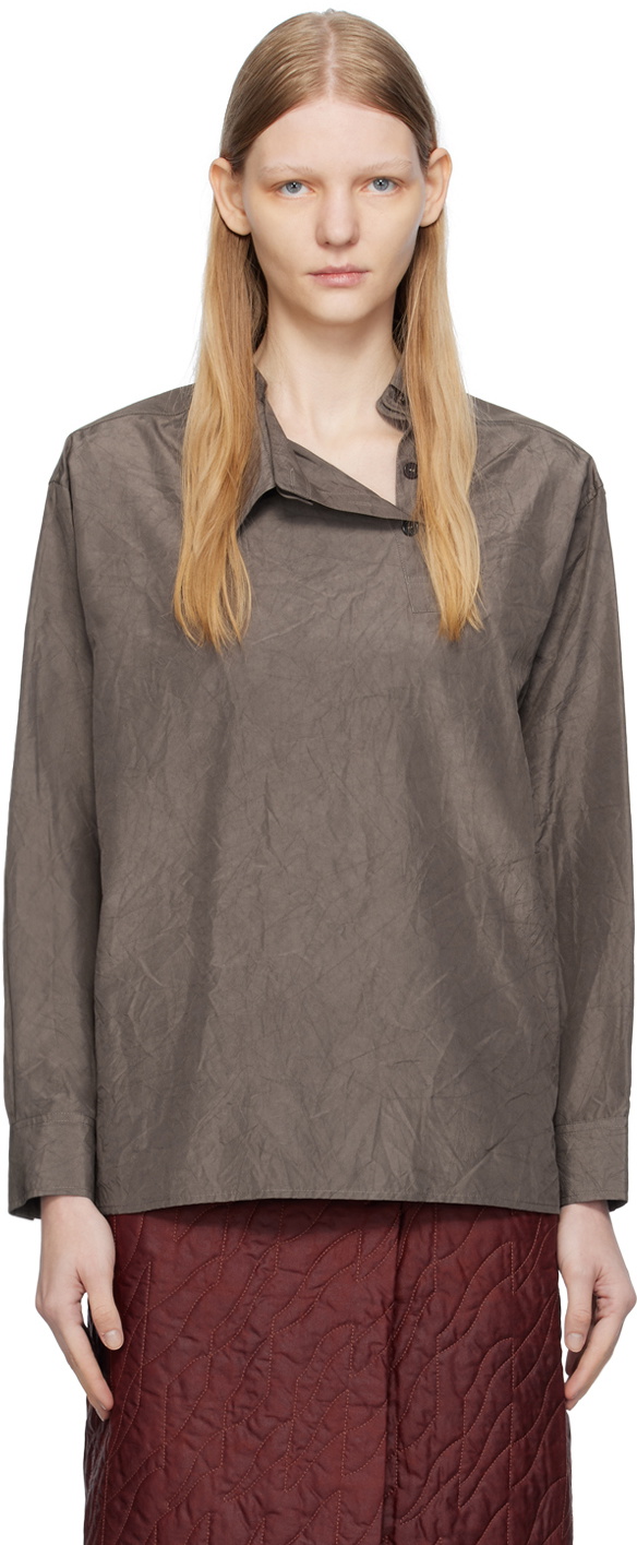 UMBER POSTPAST Brown Garment-Dyed Blouse