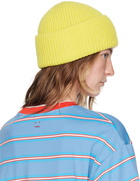 Acne Studios Yellow Small Face Logo Beanie