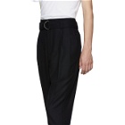 3.1 Phillip Lim Black Relaxed Pleated Belted Trousers