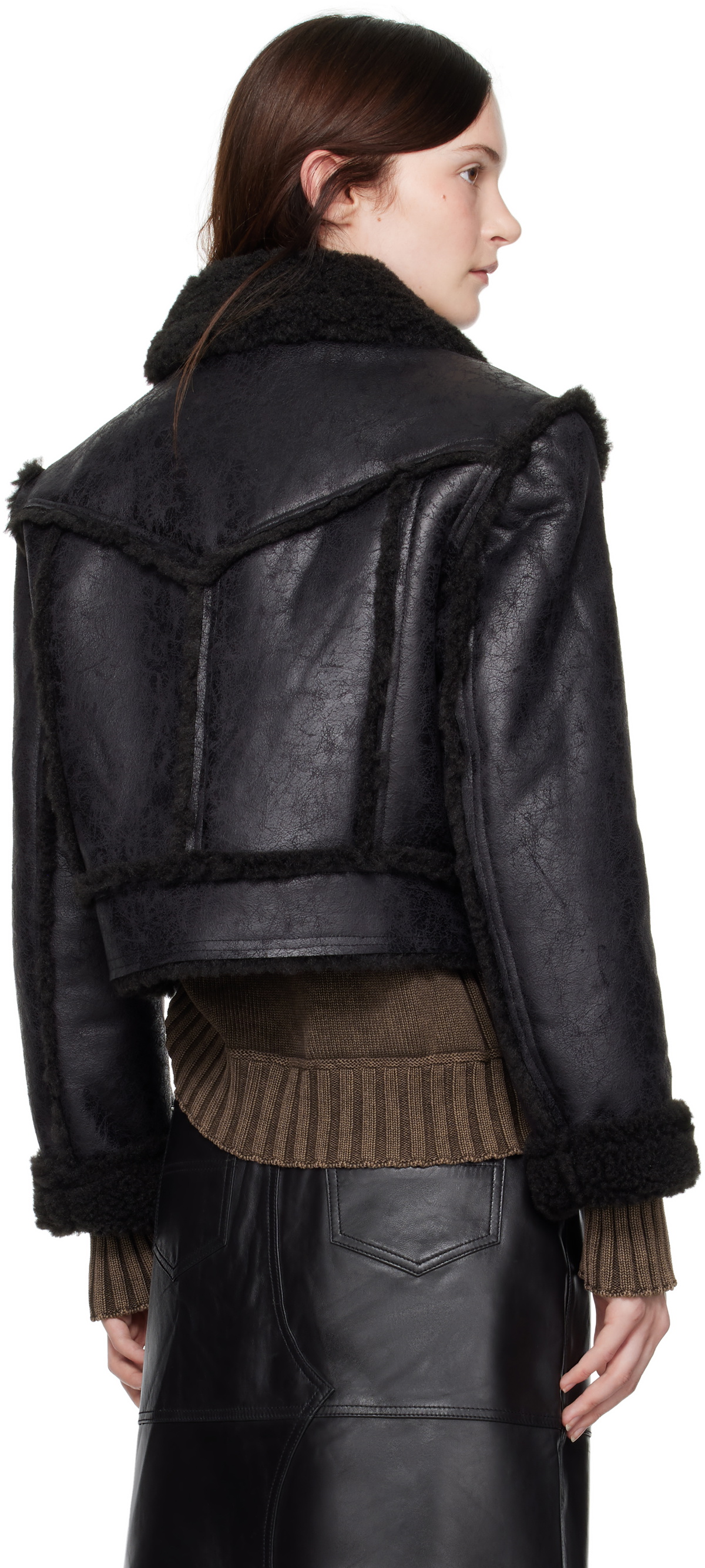 Stand Studio Black Nyrah Faux-Leather Jacket