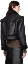 Stand Studio Black Nyrah Faux-Leather Jacket