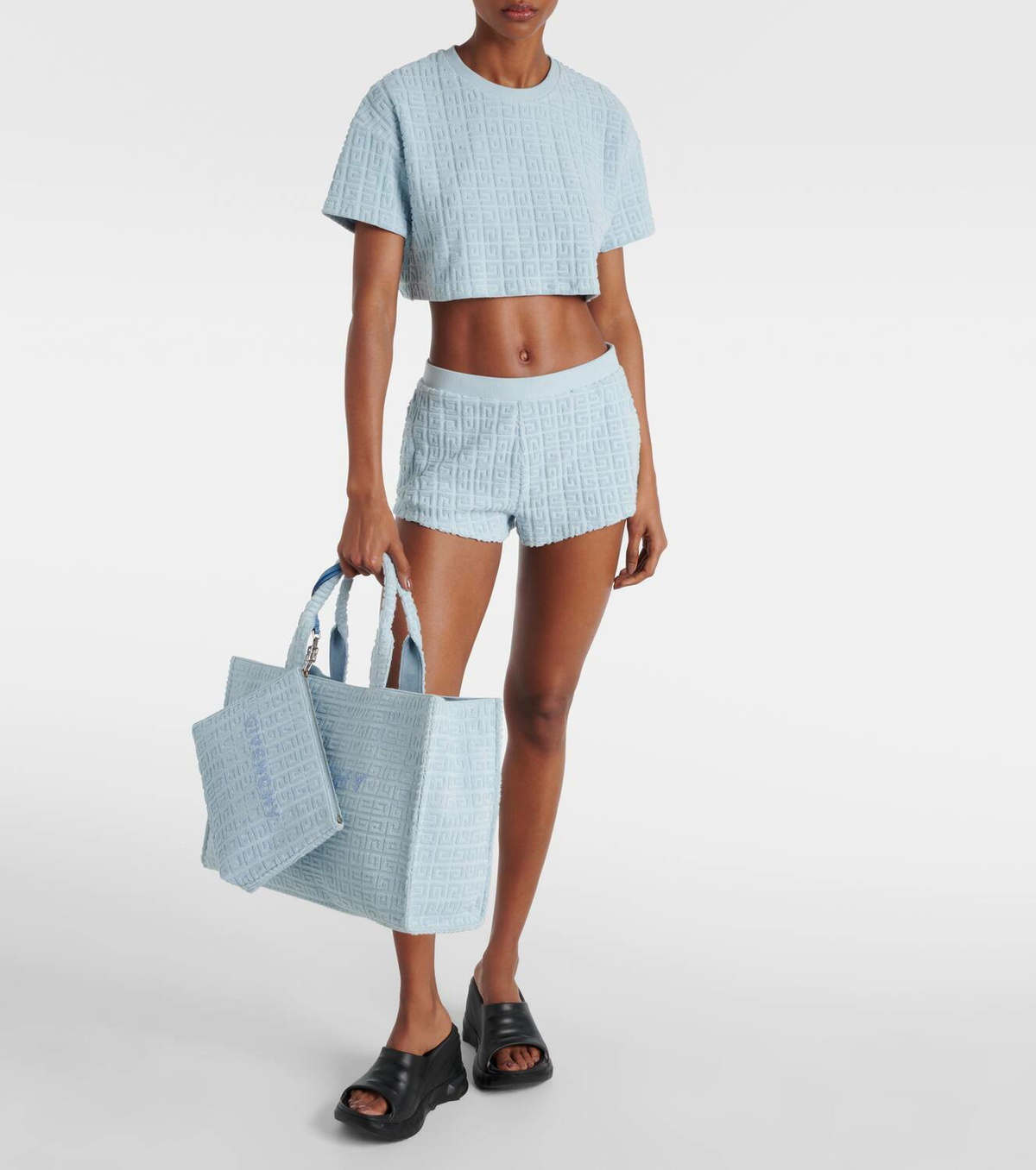 【GIVENCHY】4G cotton-blend crop top Givenchy 4G cotton-blend terry crop top Givenchy