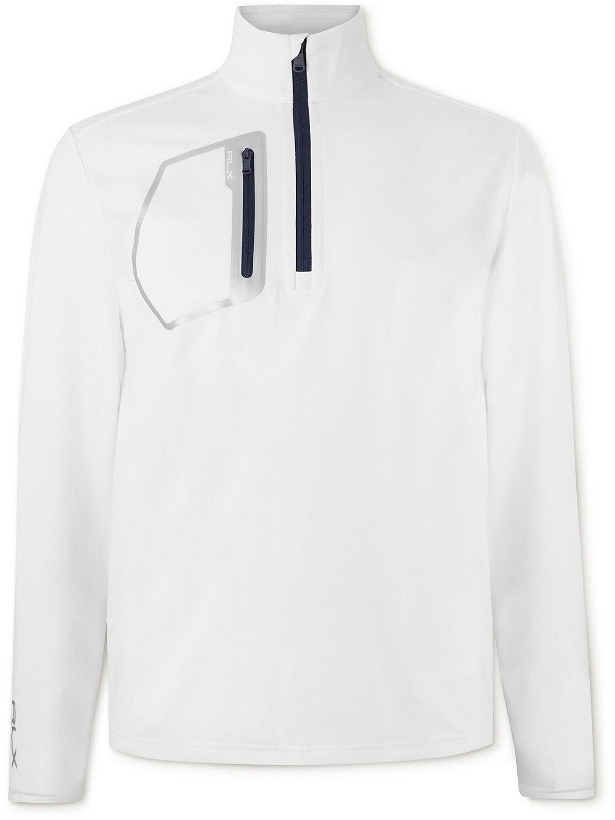 Photo: RLX Ralph Lauren - Logo-Print Recycled Stretch-Jersey Half-Zip Golf Jacket - White