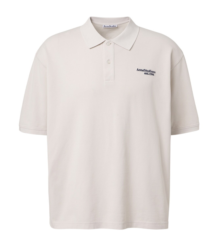 Photo: Acne Studios Distressed logo cotton polo shirt
