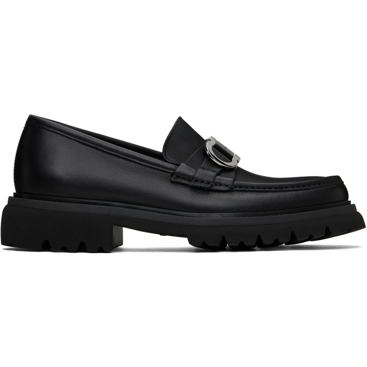 Photo: Ferragamo Black Gancini Ornament Loafers