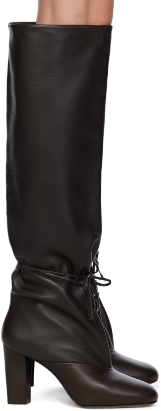 Photo: LEMAIRE Brown Tall Lace-Up Boots