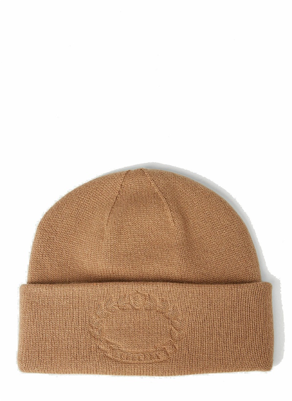 Photo: Burberry - Logo Embroidery Beanie Hat in Brown