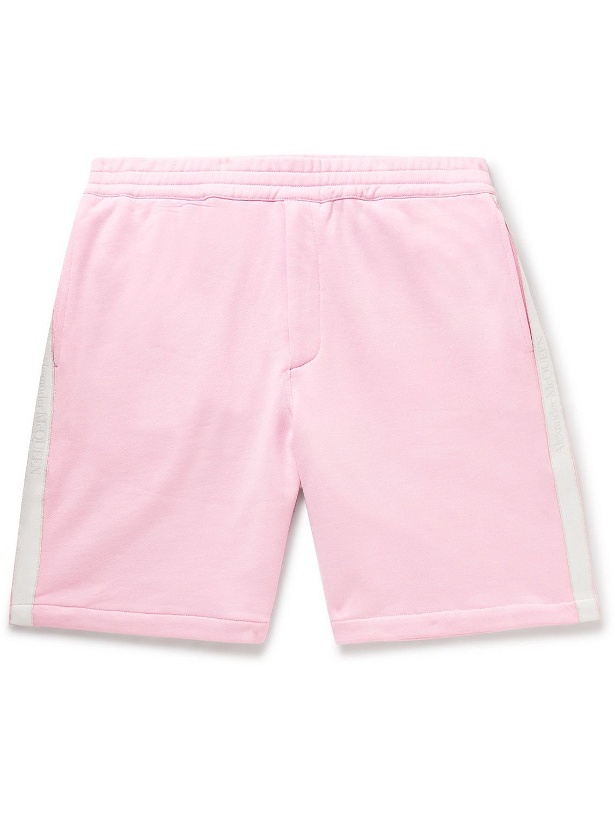 Photo: Alexander McQueen - Straight-Leg Webbing-Trimmed Cotton-Jersey Shorts - Pink
