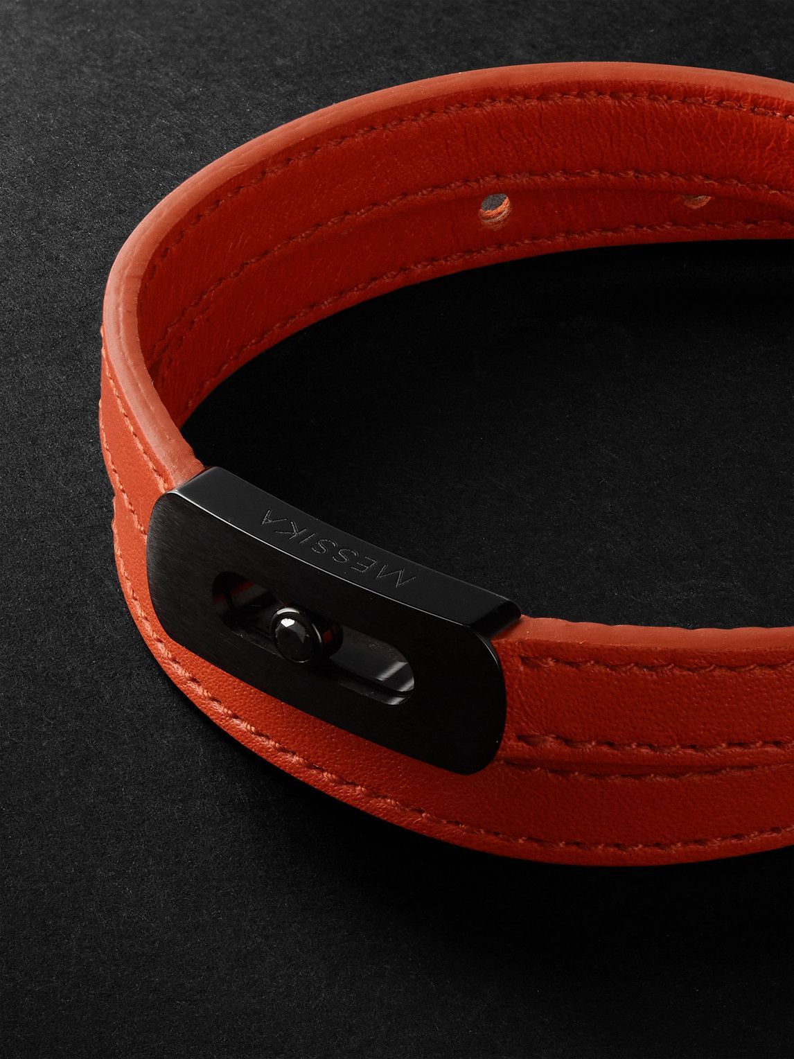 Messika - My Move DLC-Coated, Diamond and Leather Bracelet - Orange