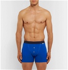 Schiesser - Ludwig Three-Pack Stretch-Cotton Jersey Boxer Shorts - Blue