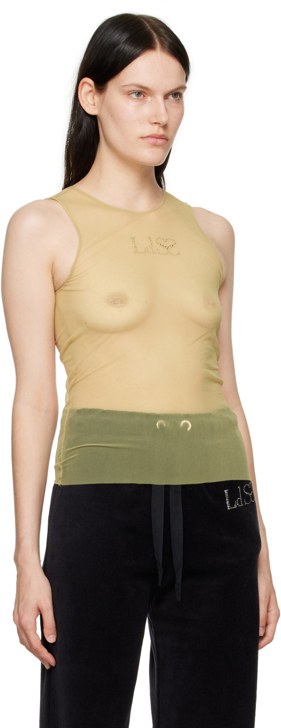 Ludovic de Saint Sernin Yellow Crystal Tank Top