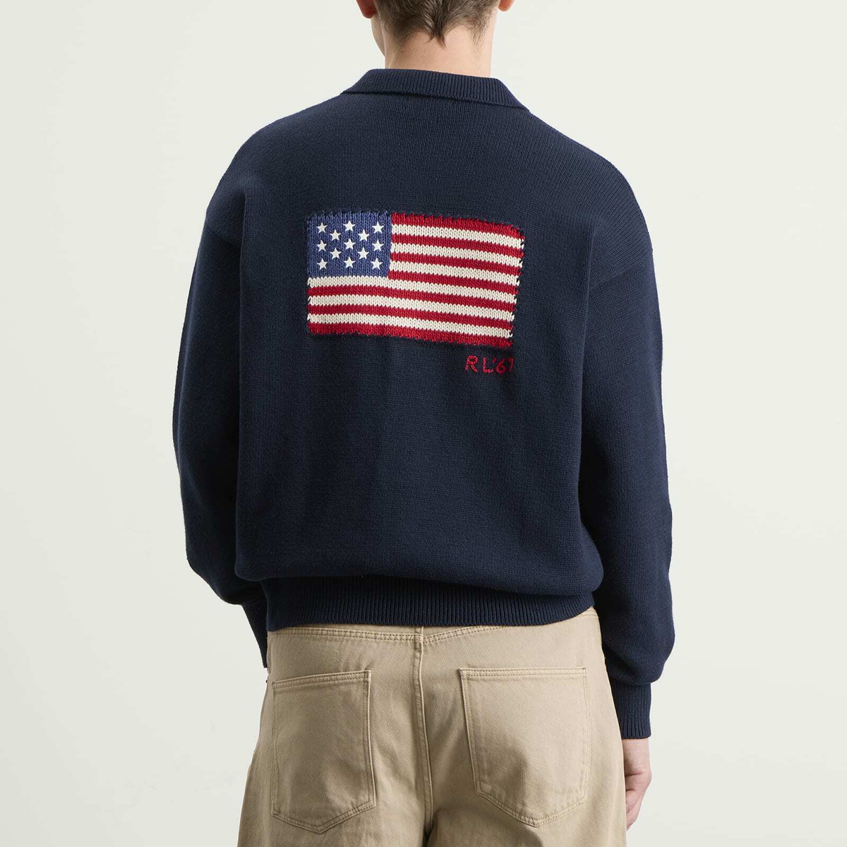 Polo Ralph Lauren Men's Flag Knit Polo in Navy Combo