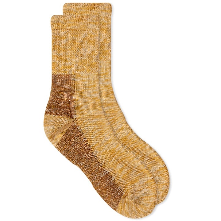 Photo: Beams Plus Men's Outdoor Sock in Yellow
