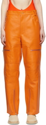 Jacquemus Orange 'Le Cargo Aranciu' Lambskin Pants