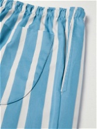 Derek Rose - Royal Straight-Leg Striped Cotton Pyjama Shorts - Blue