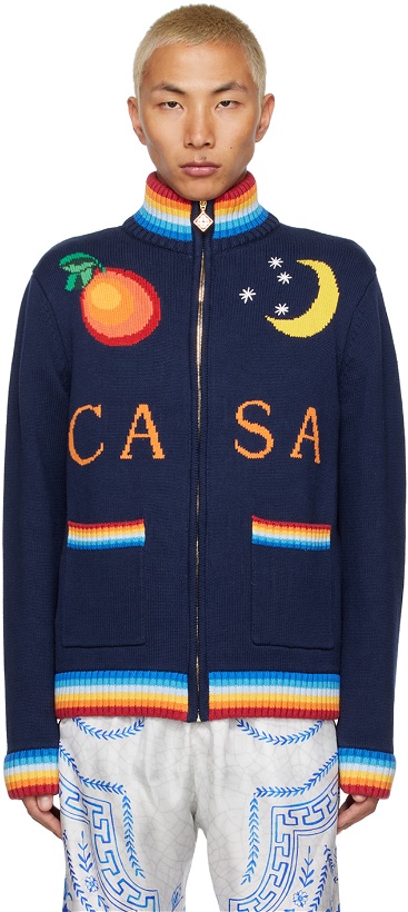 Photo: Casablanca Navy Casa Club Sweater