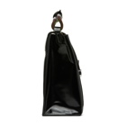 Acne Studios Black High-Shine Leather Satchel Briefcase