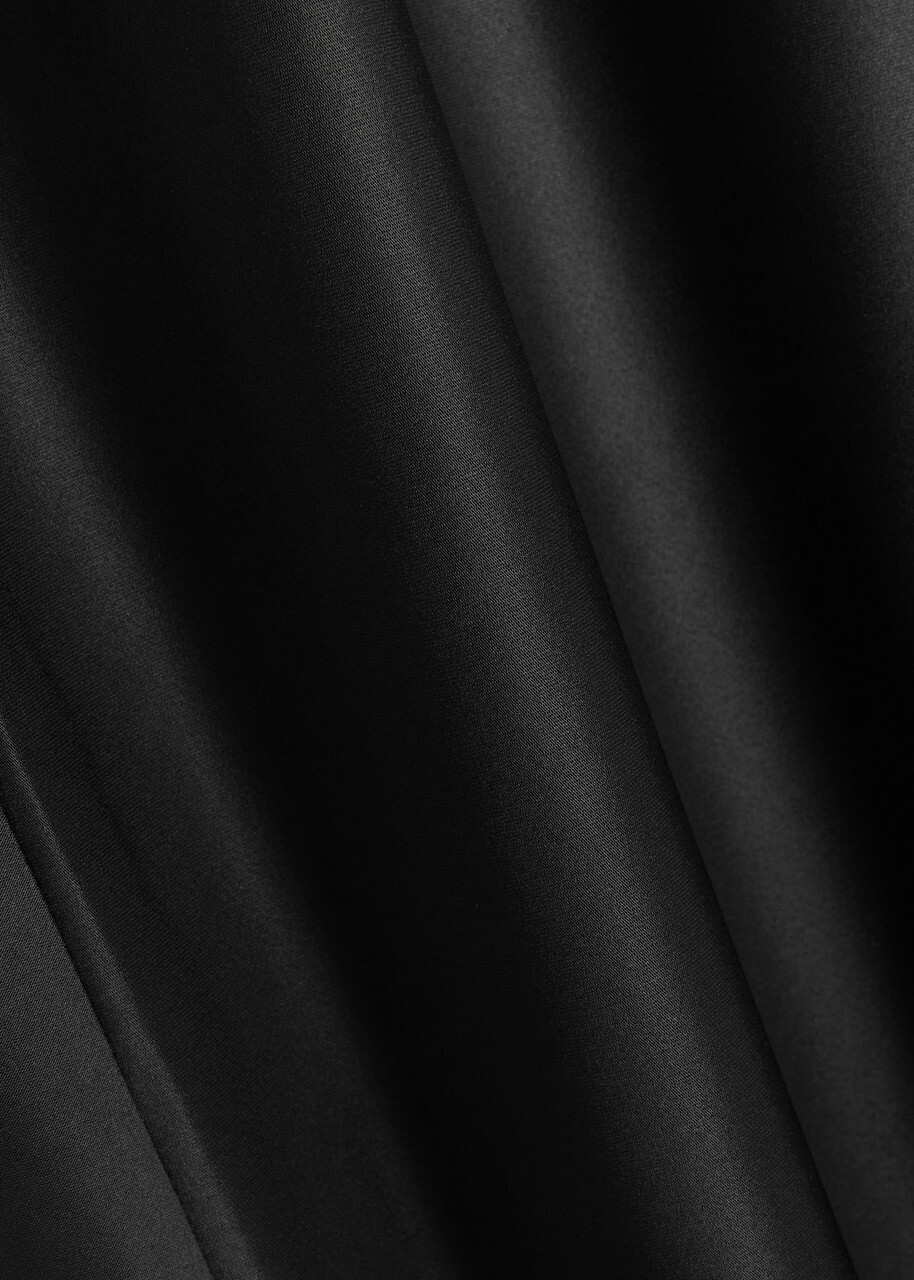 Reformation Gale Straight-leg Satin Trousers Black