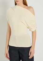 Reformation Iris Off-the-shoulder Knit top Beige