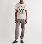 Gucci - Logo-Print Cotton-Jersey T-Shirt - Neutrals