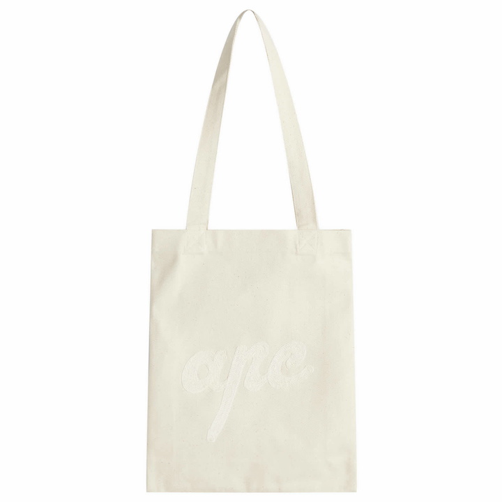 Photo: A.P.C. Men's Lou Chainstitch Tote Bag in Ecru 