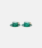 L'Objet - Malachite set of 2 teacups and saucers