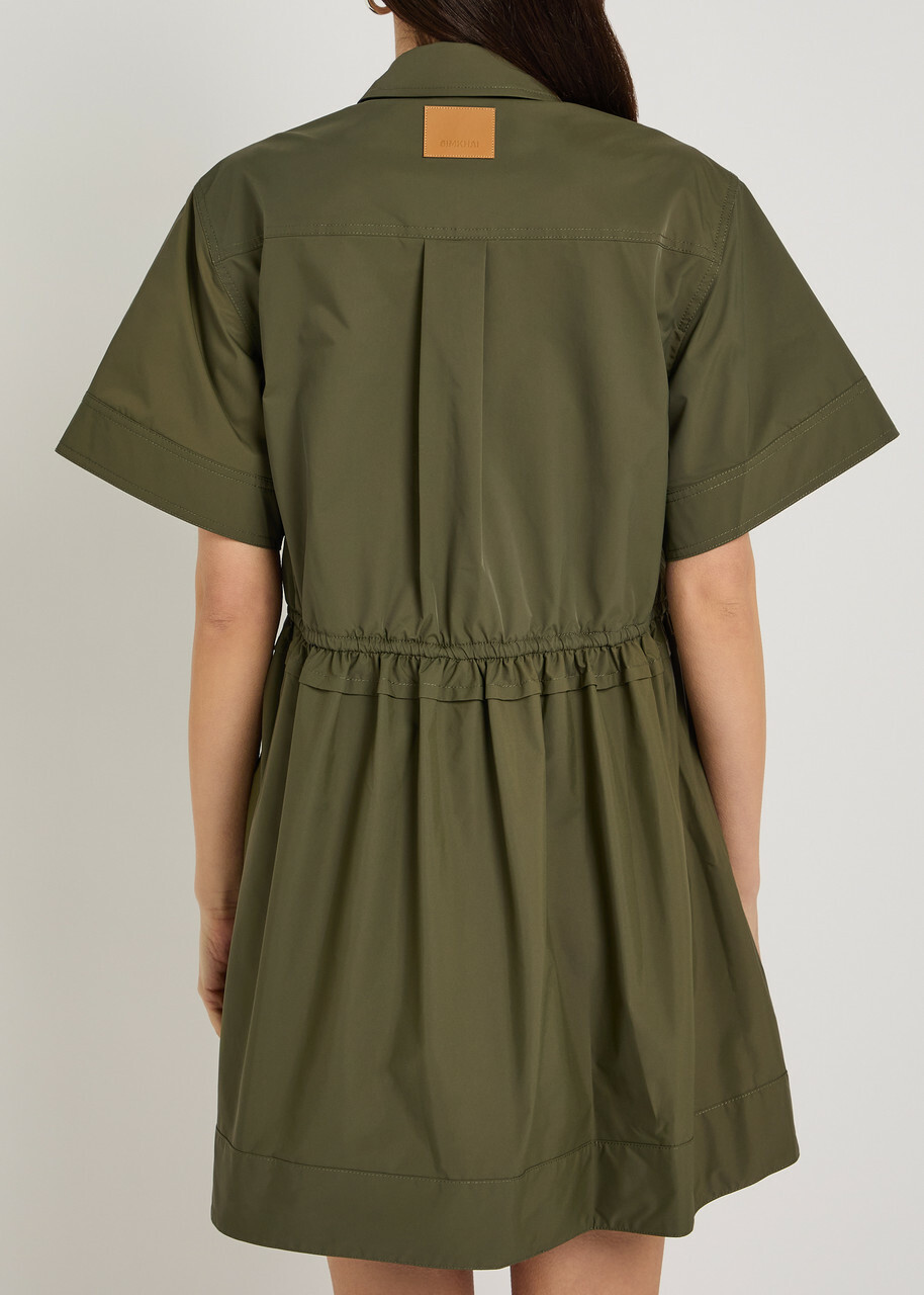 Simkhai Dawson Shell Mini Shirt Dress Green