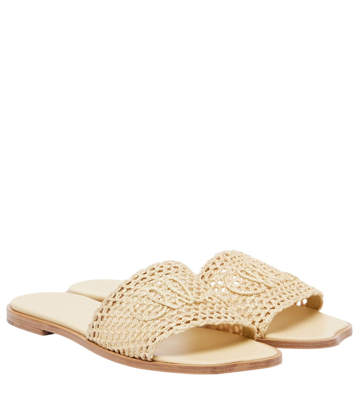 Photo: Chloé Soleil logo embroidered slides