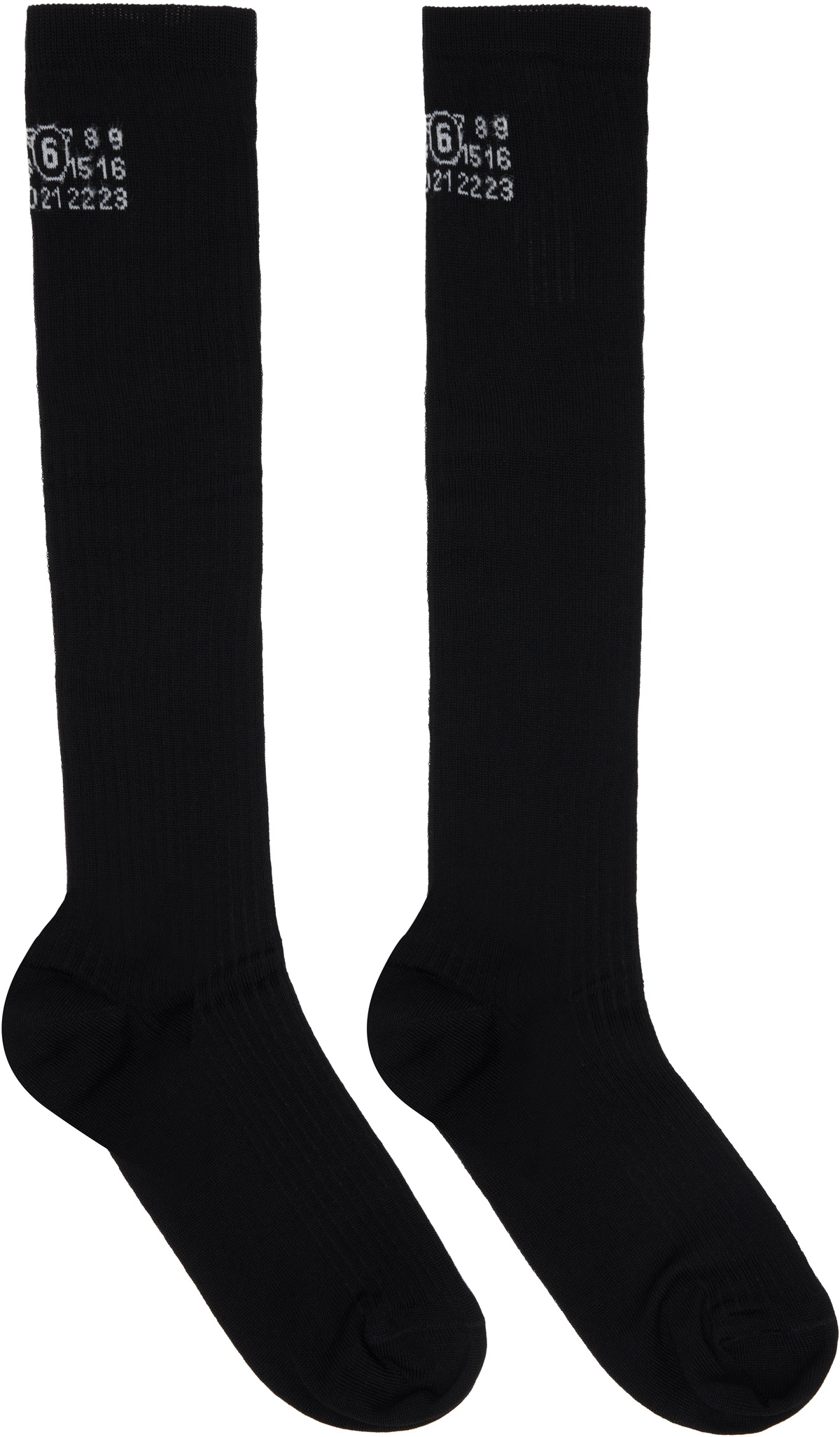 MM6 Maison Margiela Black Knee-High Socks