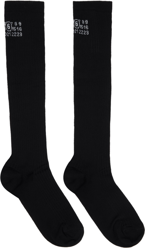 Photo: MM6 Maison Margiela Black Knee-High Socks