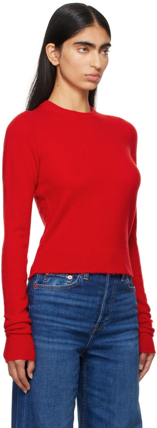 Re/Done Red Cashmere Crewneck Sweater