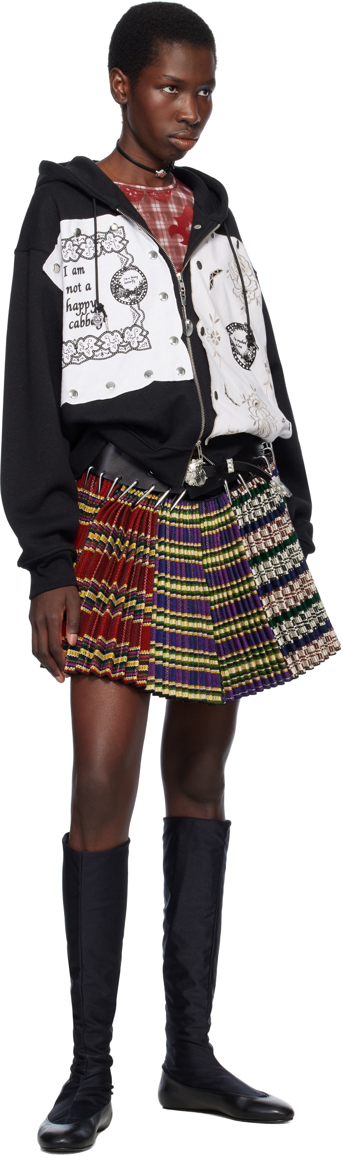 Chopova Lowena Black & White Emotional Napkin Hoodie