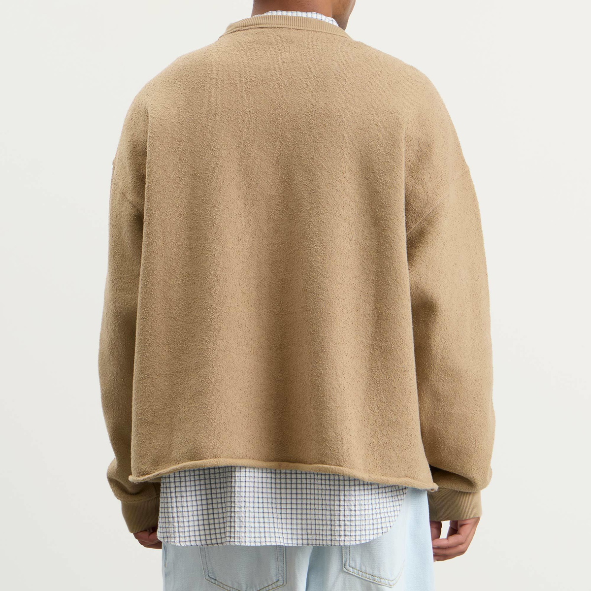 YMC Men's Textured Studio Sweatshirt in Taupe