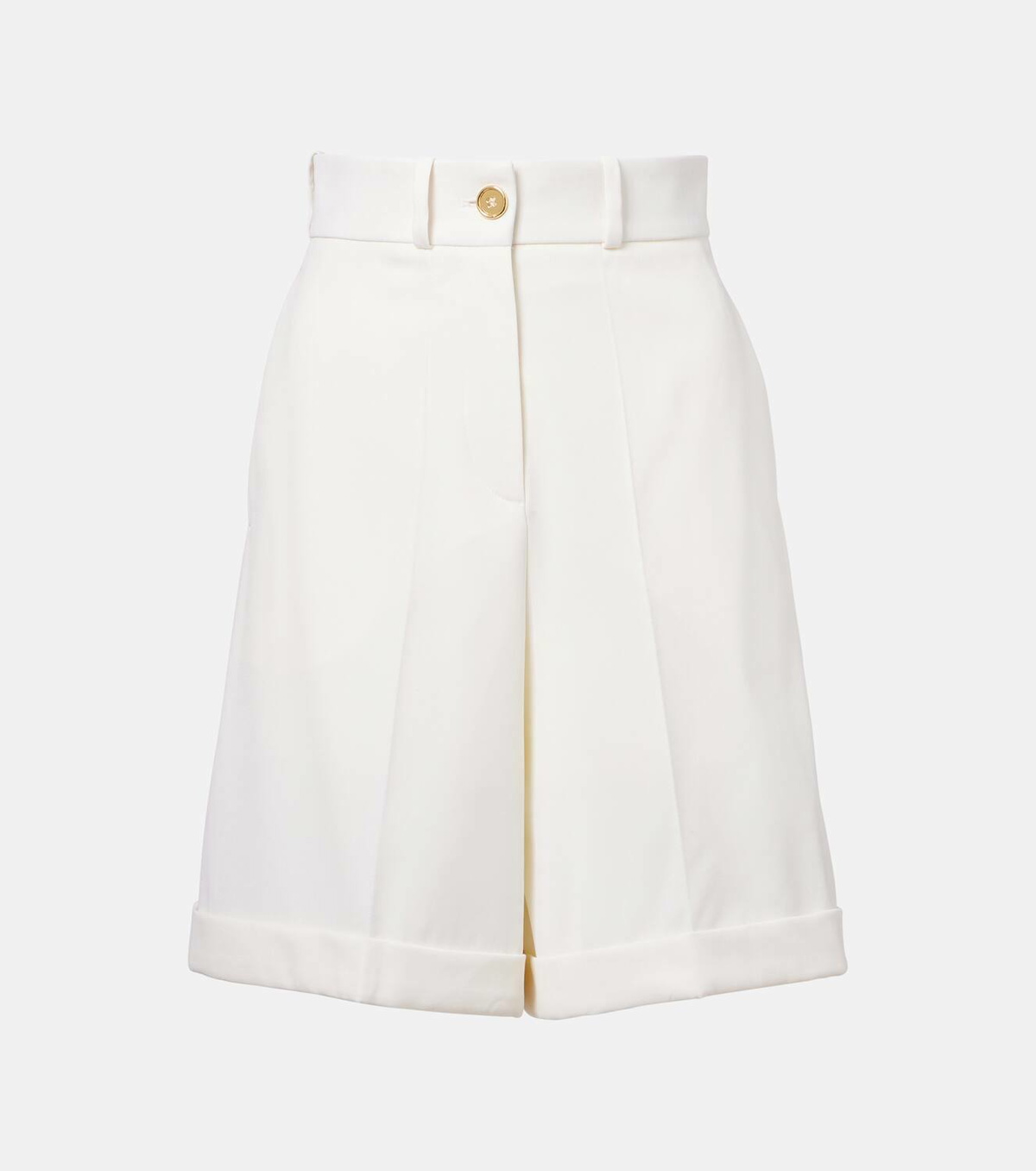 Patou High-rise cotton gabardine Bermuda shorts